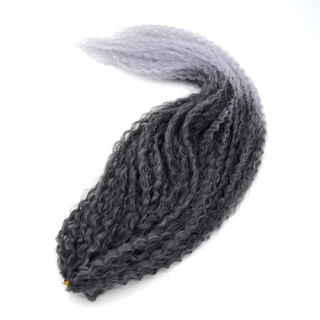 Brazilský vlnitý Kanekalon - 1#/grey - černá -> šedá