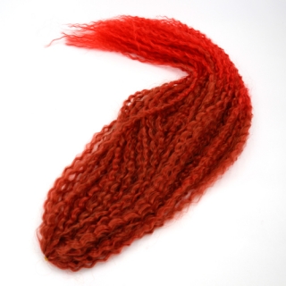 Brazilský vlnitý Kanekalon - 30#/red - hnědá -> červená