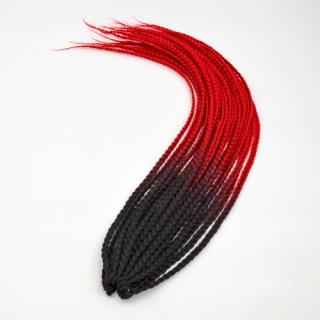 Box Braids - B1 - černá -> červená