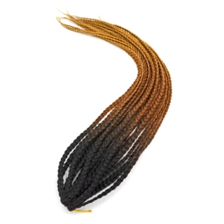 Box Braids - C14 - černá -> hnědá -> žlutá tmavá