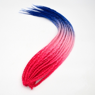 Box Braids - C23 - růžová neon -> růžová světlá -> modrá